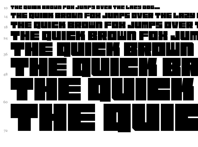 Square Chunks font waterfall